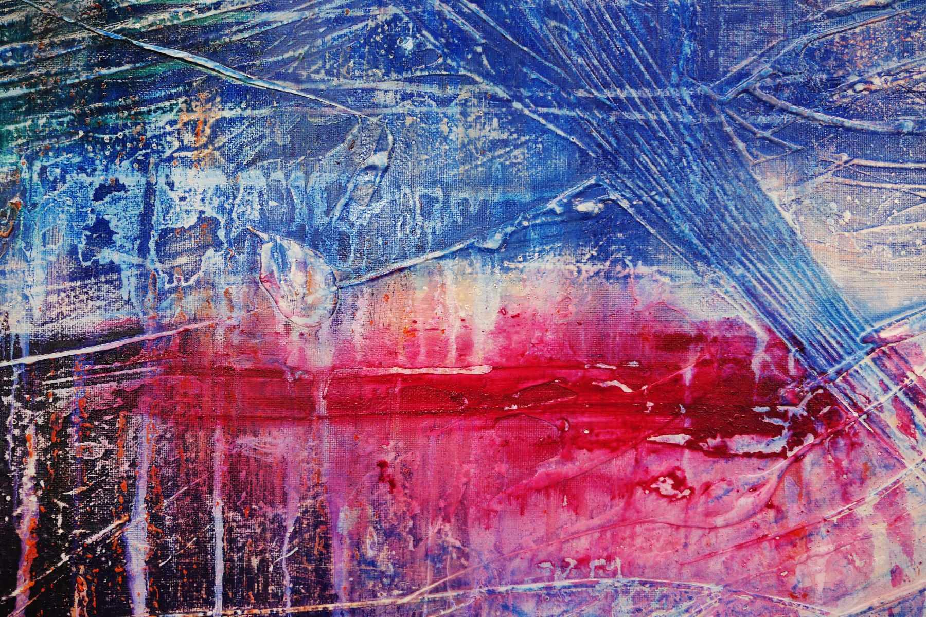 Grunge Riot 190cm x 100cm Colourful Textured Abstract Painting (SOLD)
