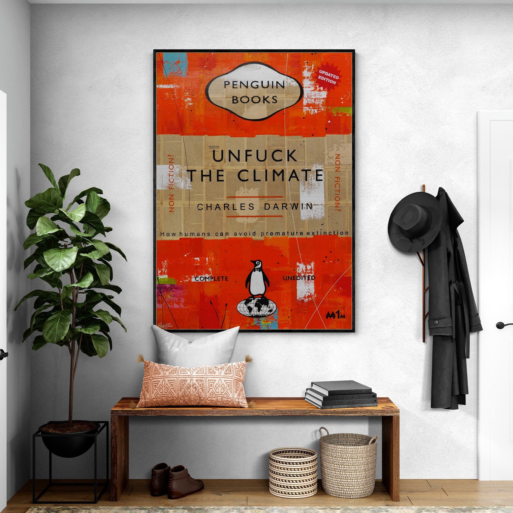 The Changing Climate 140cm x 100cm Urban Pop Book Club Painting (SOLD)-book club-[Franko Artist]-[Cheryl]-[Wendy]-[Gabriela]-Franklin Art Studio