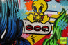 Harley Quinns Tweety 140cm x 100cm Harley Quinn Textured Urban Pop Art Painting (SOLD)-urban pop-[Franko]-[Artist]-[Australia]-[Painting]-Franklin Art Studio