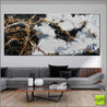 Held For Ransome 270cm x 120cm Black White Gold Grey Textured Abstract Painting (SOLD)-Abstract-Franko-[Franko]-[huge_art]-[Australia]-Franklin Art Studio