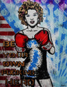 Heroes 140cm x 180cm Marilyn Monroe Boxing Textured Urban Pop Art Painting (SOLD)-urban pop-[Franko ]-[Gallery]-[popular]-[Australia]-Franklin Art Studio