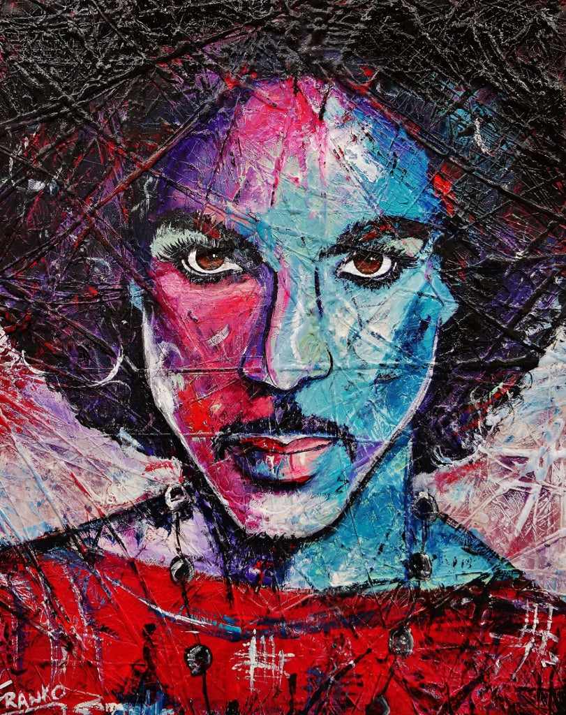 His Royal Purpleness 120cm x 150cm Prince Abstract Realism Urban Pop Painting-people-Franko-[Franko]-[Australia_Art]-[Art_Lovers_Australia]-Franklin Art Studio