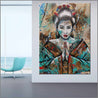 Hisui (Jade) 140cm x 100cm Geisha Urban Pop Book Club Painting (SOLD)-book club-Franko-[Franko]-[huge_art]-[Australia]-Franklin Art Studio