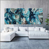 Honey Jumble 240cm x 100cm Blue Honey Textured Abstract Painting (SOLD)-Abstract-Franko-[Franko]-[huge_art]-[Australia]-Franklin Art Studio