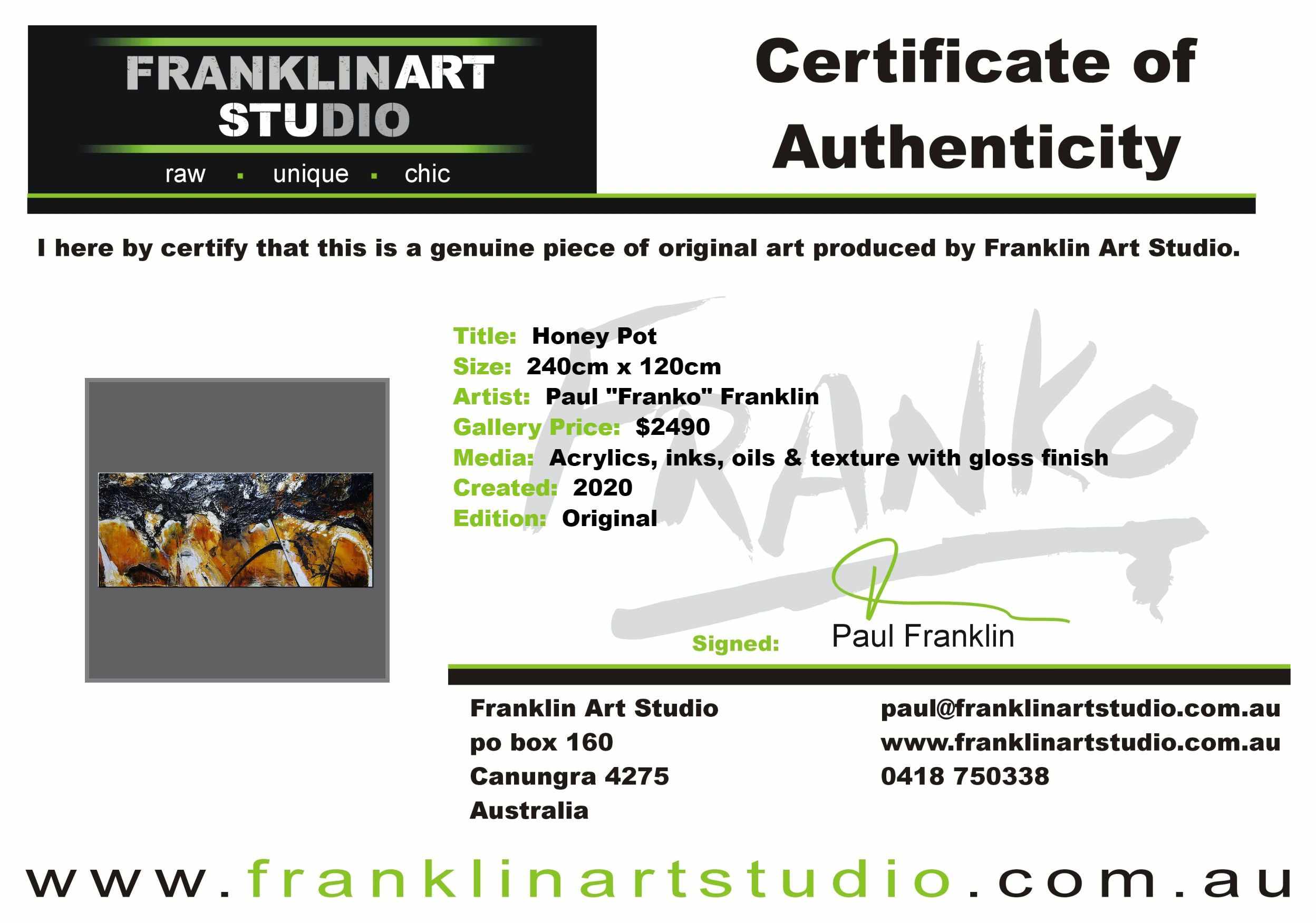 Honey Pot 240cm x 120cm Black Sienna Textured Abstract Painting (SOLD)-Abstract-Franko-[franko_art]-[beautiful_Art]-[The_Block]-Franklin Art Studio