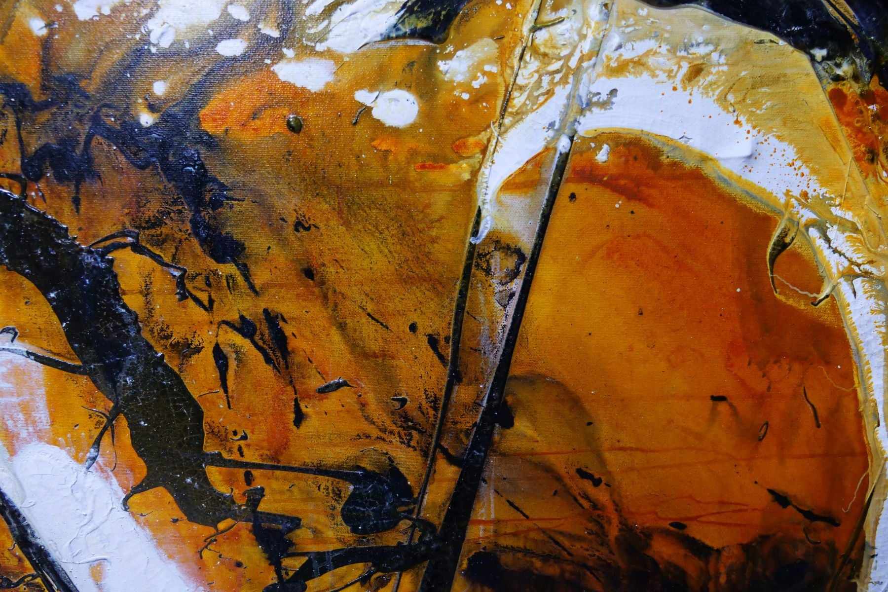 Honey Pot 240cm x 120cm Black Sienna Textured Abstract Painting (SOLD)-Abstract-[Franko]-[Artist]-[Australia]-[Painting]-Franklin Art Studio