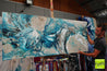 Honey & Teal 200cm x 80cm Cream Teal Textured Abstract Painting (SOLD)-Abstract-Franko-[franko_artist]-[Art]-[interior_design]-Franklin Art Studio