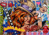 Hubba Bubba Hat Girl 140cm x 100cm Sexy Hat Woman Textured Urban Pop Art Painting (SOLD)-Urban Pop Art-Franko-[Franko]-[Australia_Art]-[Art_Lovers_Australia]-Franklin Art Studio