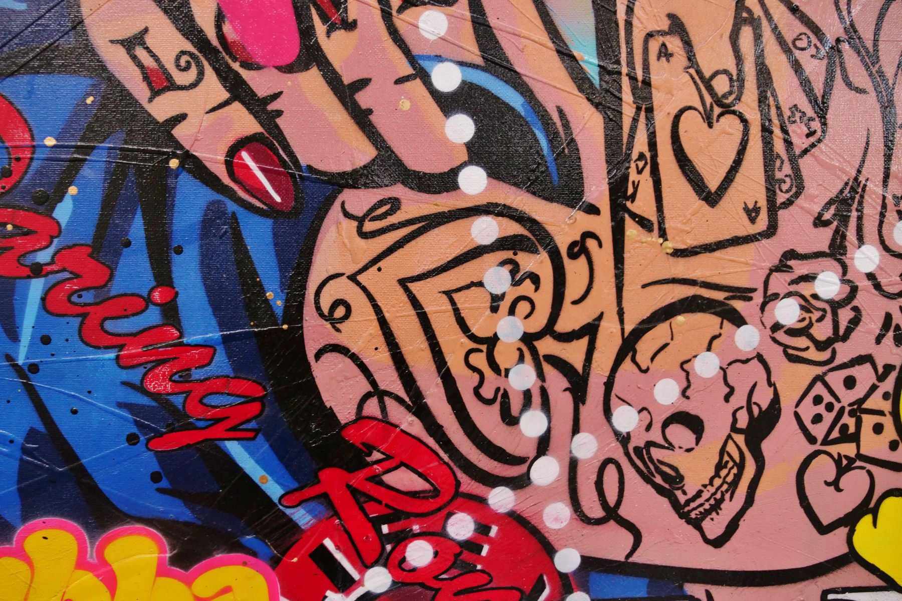 Hubba Bubba Rosie 100cm x 100cm Rosie The Riveter Textured Urban Pop Art Painting (SOLD)