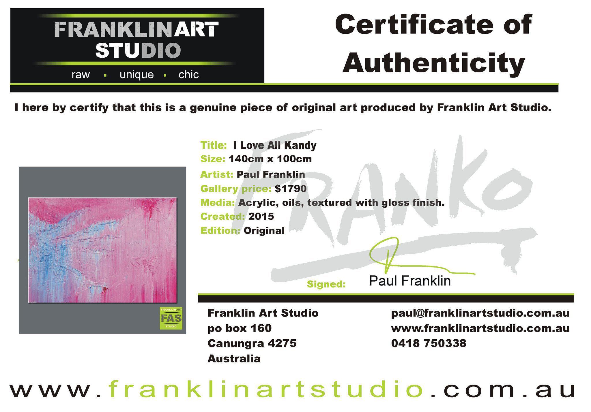 I Love All Kandy 140cm x 100cm Abstract Painting Pink (SOLD)-abstract-Franko-[franko_art]-[beautiful_Art]-[The_Block]-Franklin Art Studio