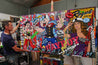I Yam (Popeye) 190cm x 100cm Popeye Textured Urban Pop Art Painting (SOLD)-urban pop-[Franko Artist]-[Gold Coast]-[Brisbane]-[Huge]-Franklin Art Studio