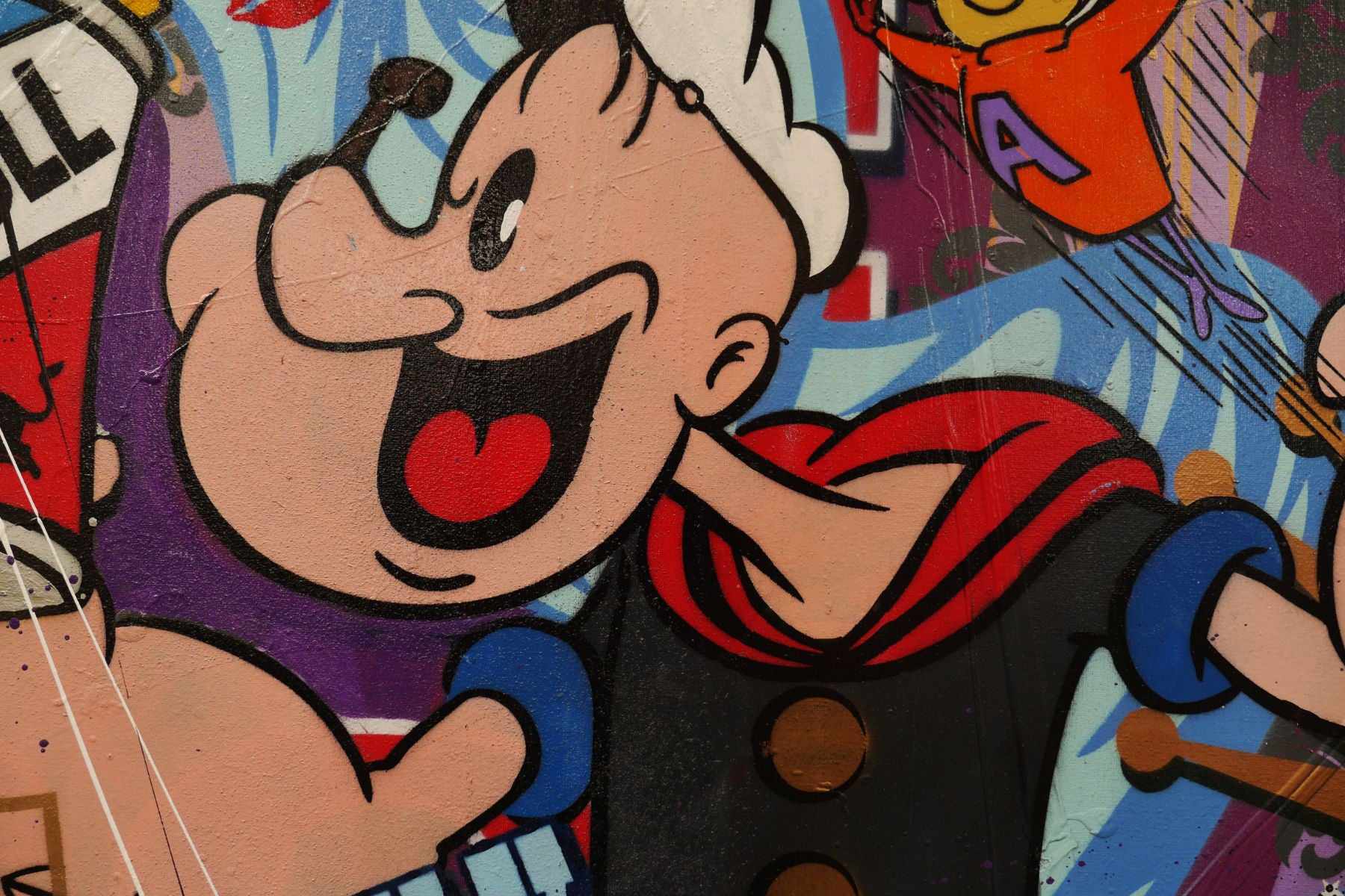 I Yam (Popeye) 190cm x 100cm Popeye Textured Urban Pop Art Painting (SOLD)