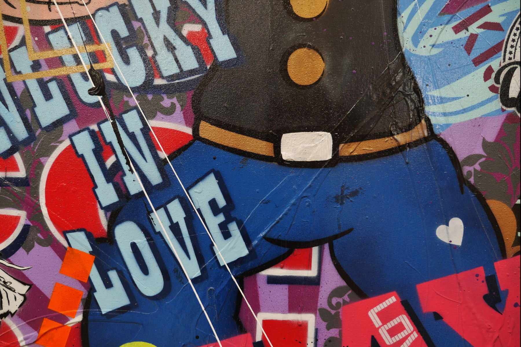 I Yam (Popeye) 190cm x 100cm Popeye Textured Urban Pop Art Painting (SOLD)-urban pop-[Franko]-[Artist]-[Australia]-[Painting]-Franklin Art Studio