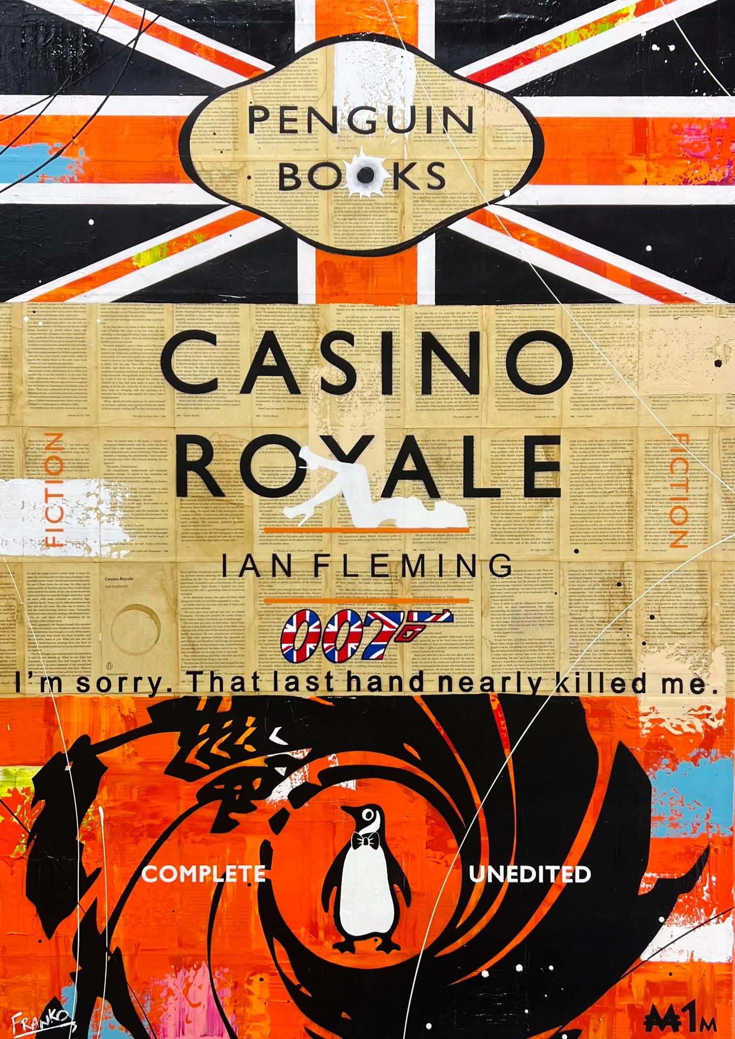 The Last Hand 140cm x 100cm Casino Royale Urban Pop Book Club Painting-book club-[Franko]-[Australian Artist]-[Large]-[Popular]-Franklin Art Studio