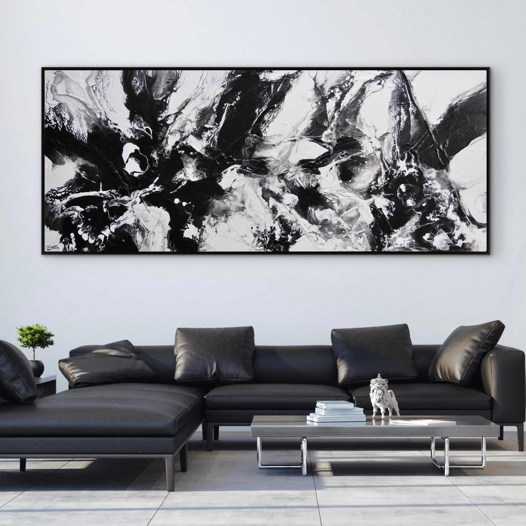 Carbonated 240cm x 100cm Textured Abstract Painting