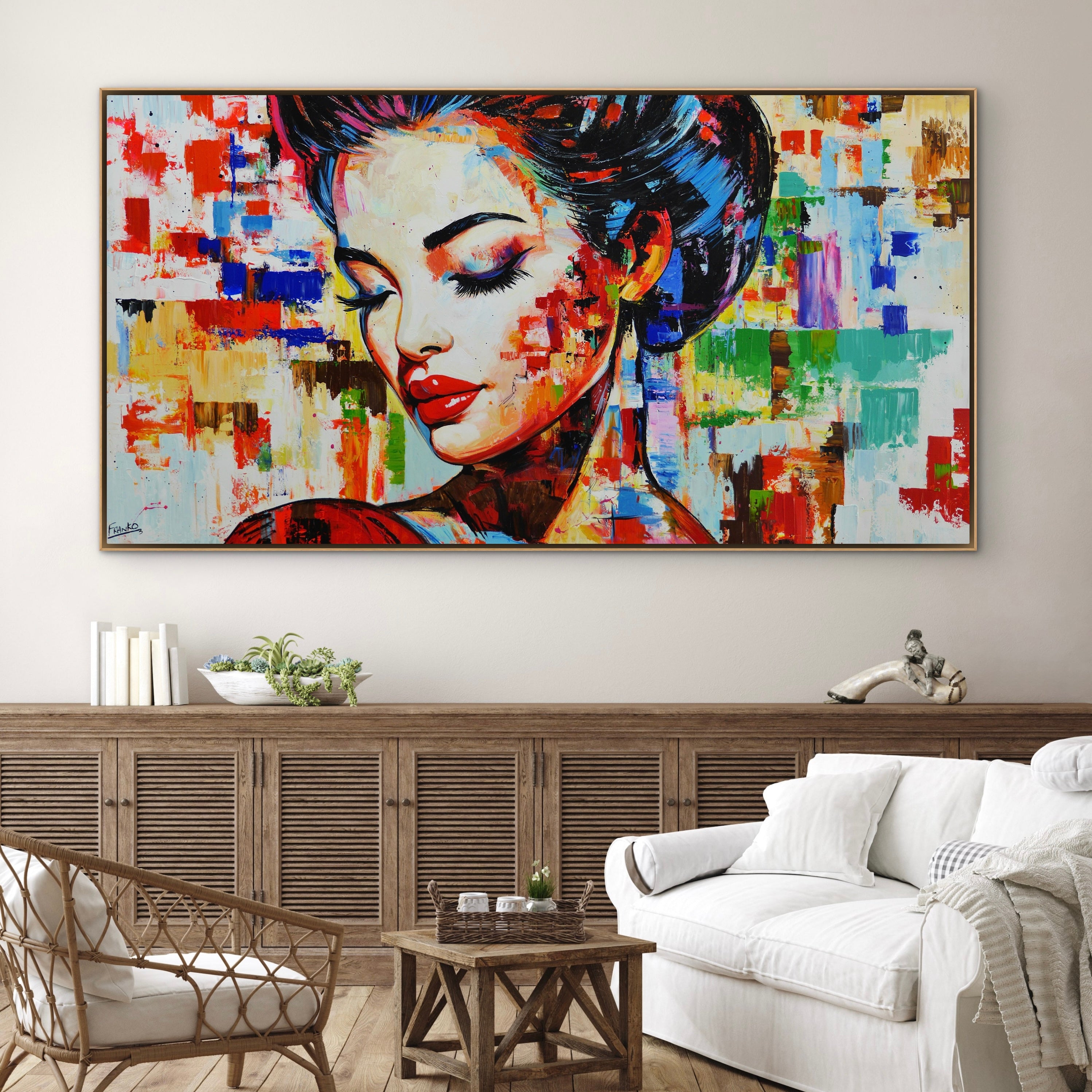 Yuga 190cm x 100cm FRAMED Abstract Realism Textured Painting