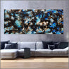 Ice Over Licorice 240cm x 100cm Blue Black Textured Abstract Painting (SOLD)-Abstract-Franko-[huge]-[Australian]-[best Selling]-Franklin Art Studio