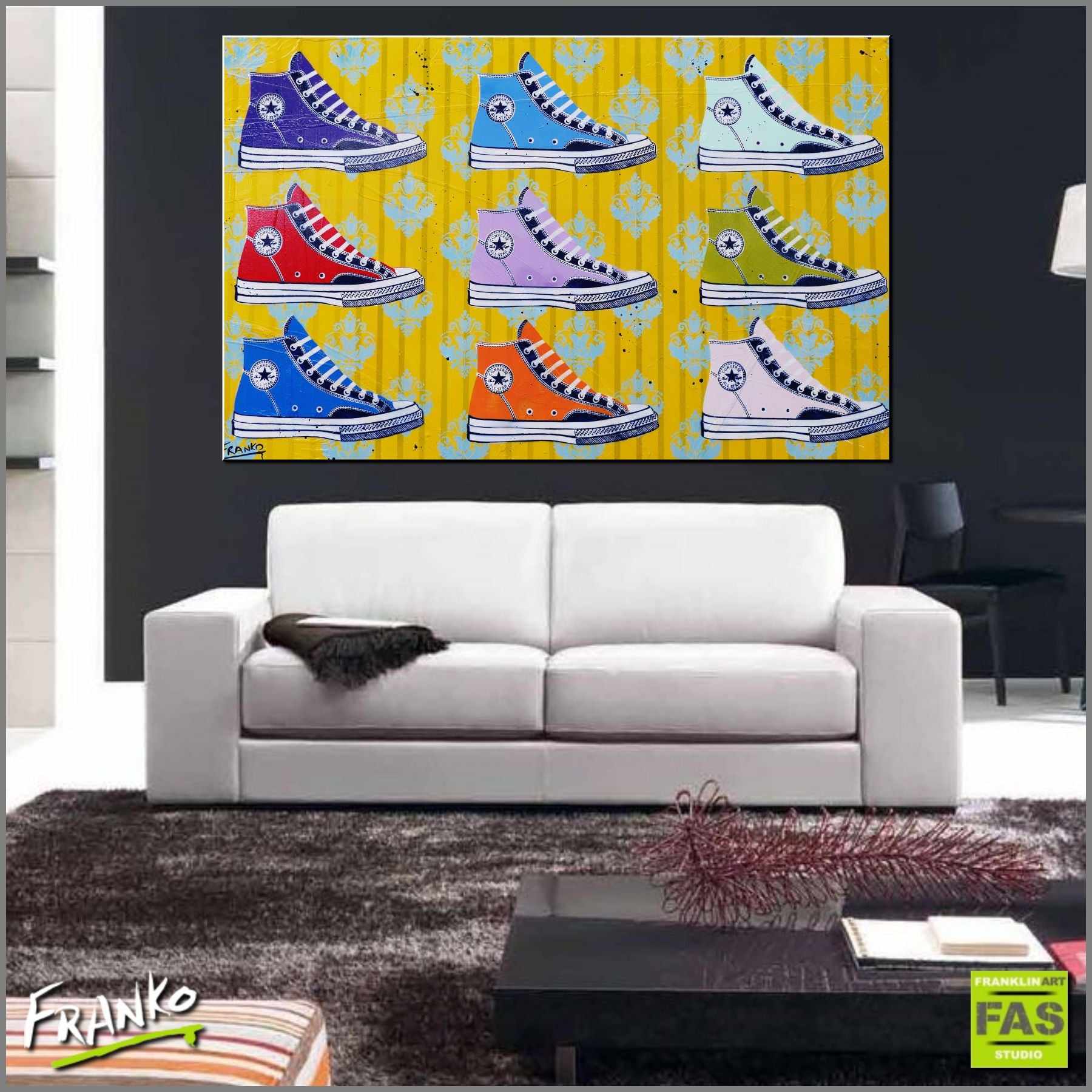 If The Shoe Fits 160cm x 100cm Converse Shoe Pop Art Painting (SOLD)-urban pop-Franko-[Franko]-[huge_art]-[Australia]-Franklin Art Studio