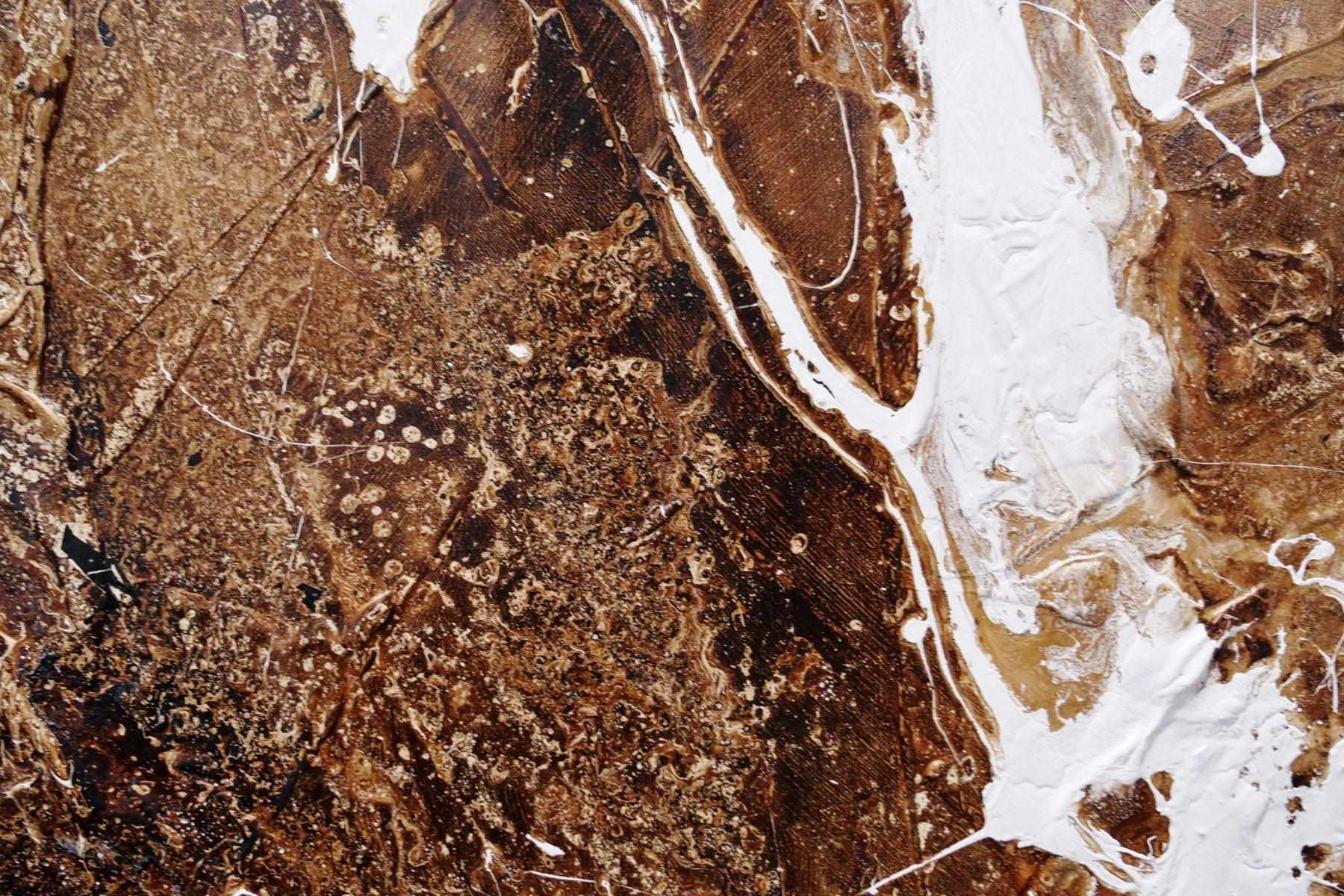 Illicit Honeycomb 240cm x 100cm Rust White Textured Abstract Painting (SOLD)