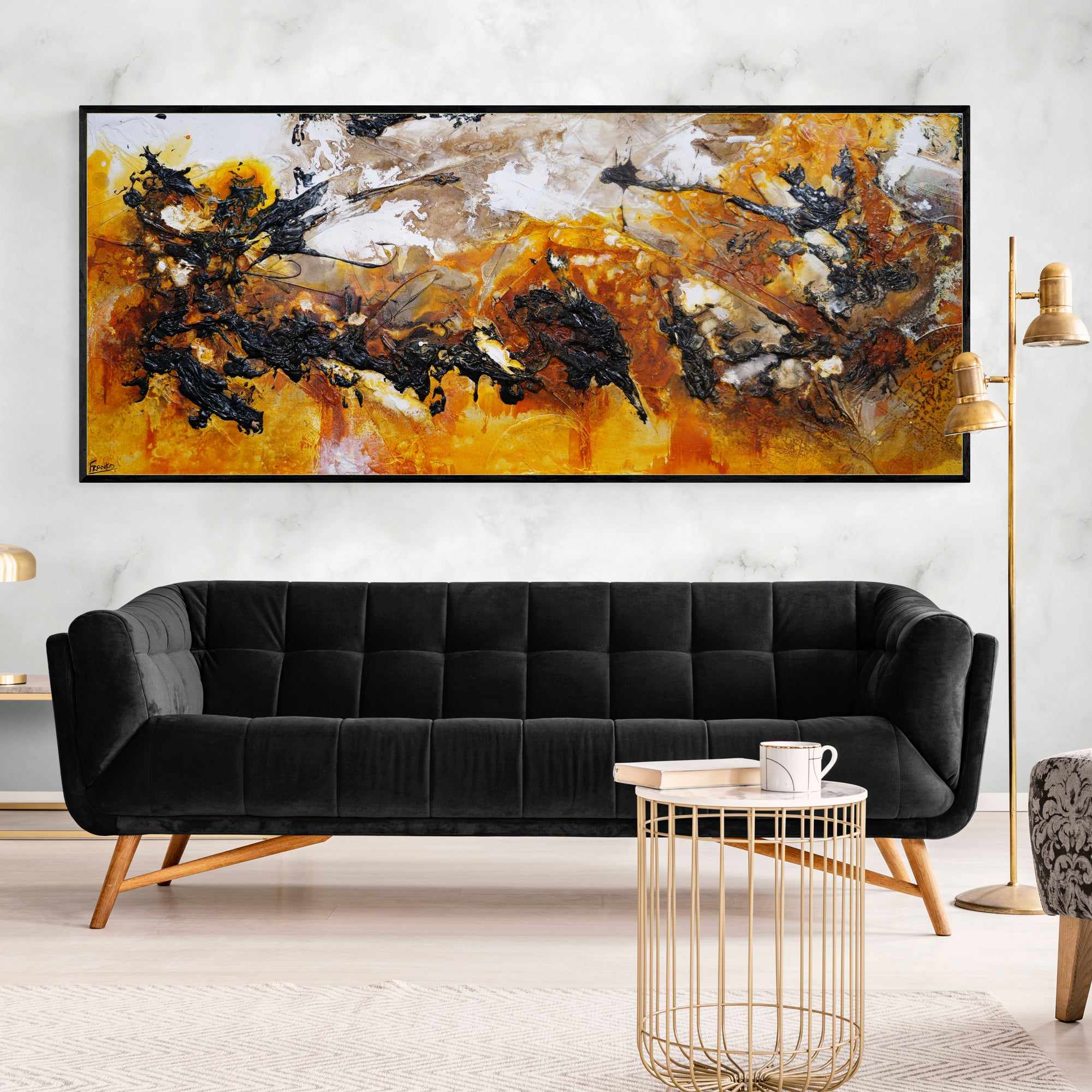Illicit Sienna 240cm x 100cm Rust Sienna Textured Abstract Painting (SOLD)-Abstract-[Franko]-[Artist]-[Australia]-[Painting]-Franklin Art Studio
