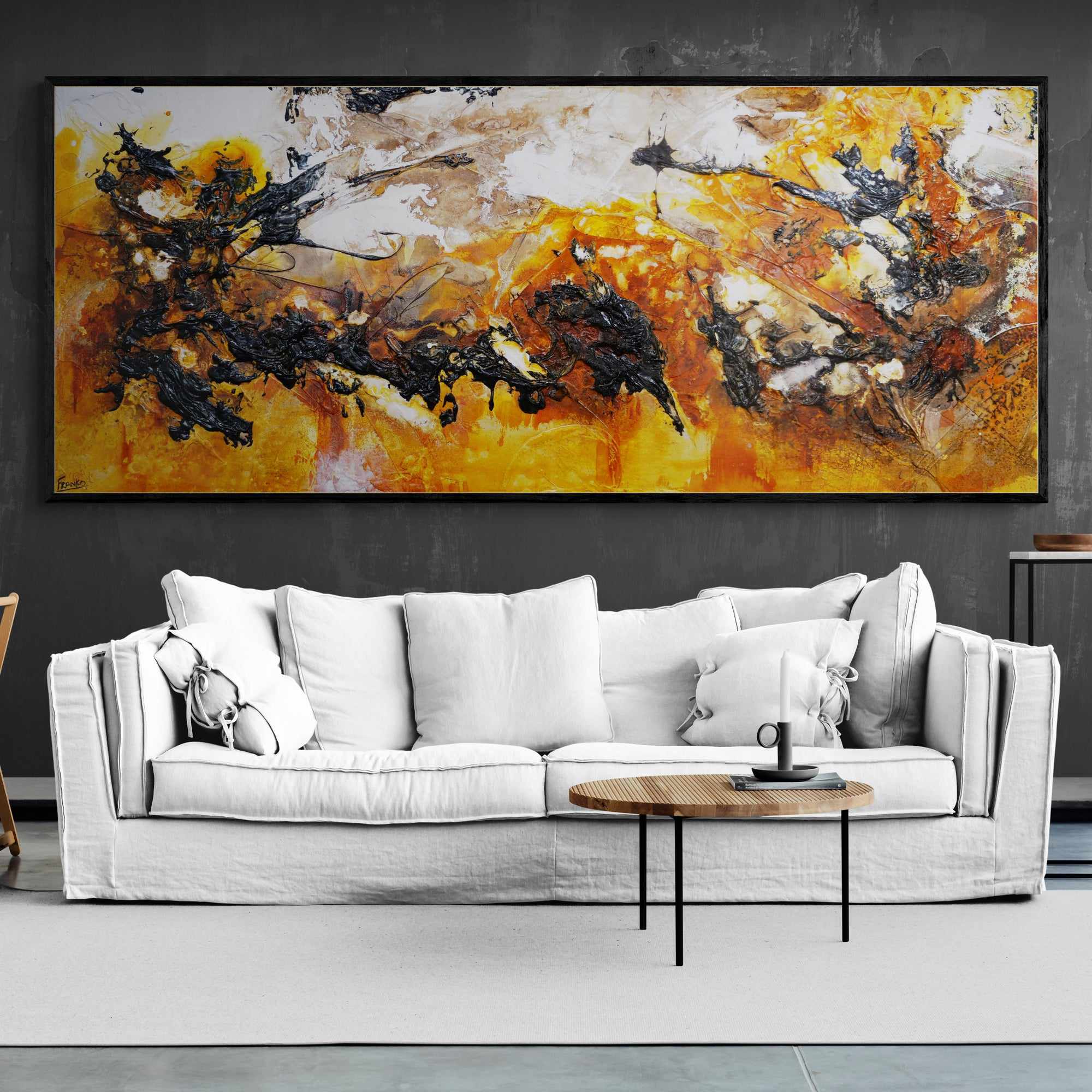Illicit Sienna 240cm x 100cm Rust Sienna Textured Abstract Painting (SOLD)-Abstract-Franko-[huge]-[Australian]-[best Selling]-Franklin Art Studio