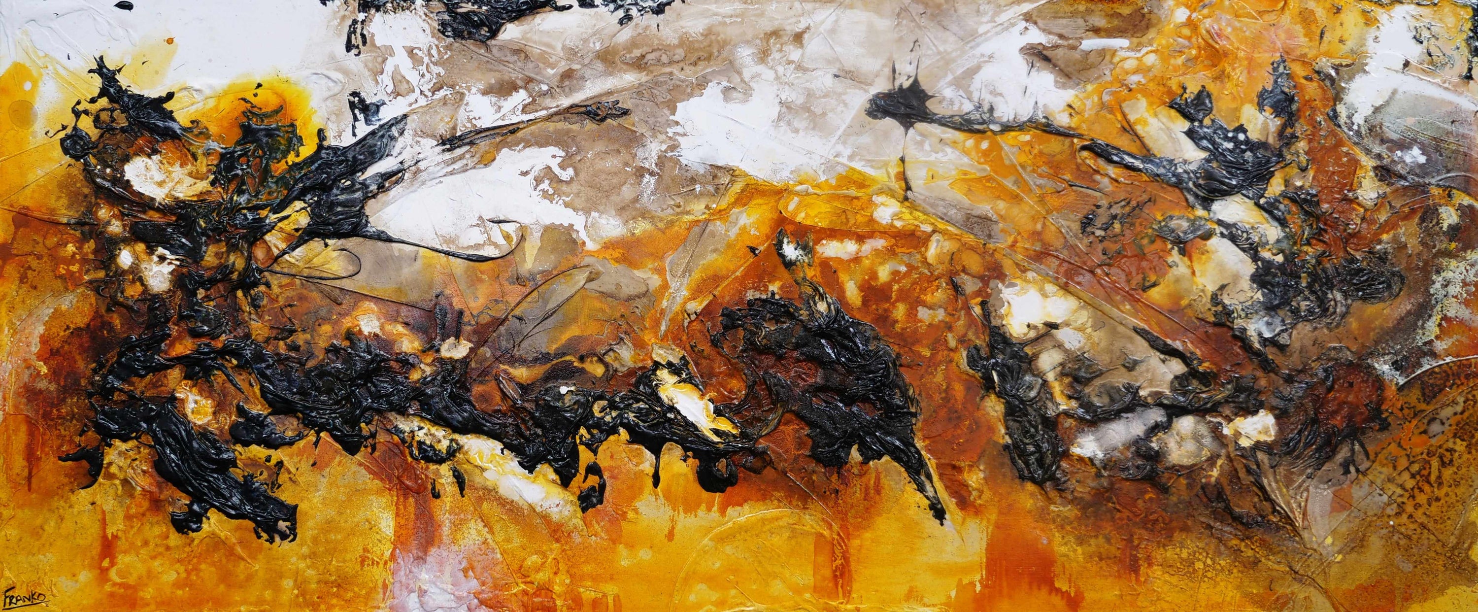 Illicit Sienna 240cm x 100cm Rust Sienna Textured Abstract Painting (SOLD)-Abstract-[Franko ]-[Gallery]-[popular]-[Australia]-Franklin Art Studio