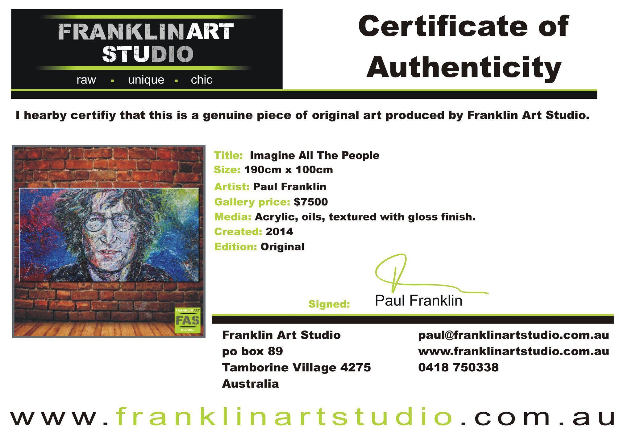 Imagine All the People 190cm x 100cm John Lennon Abstract Realism Painting-people-Franko-[franko_artist]-[Art]-[interior_design]-Franklin Art Studio