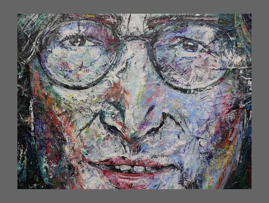 Imagine All the People 190cm x 100cm John Lennon Abstract Realism Painting-people-[Franko]-[Artist]-[Australia]-[Painting]-Franklin Art Studio