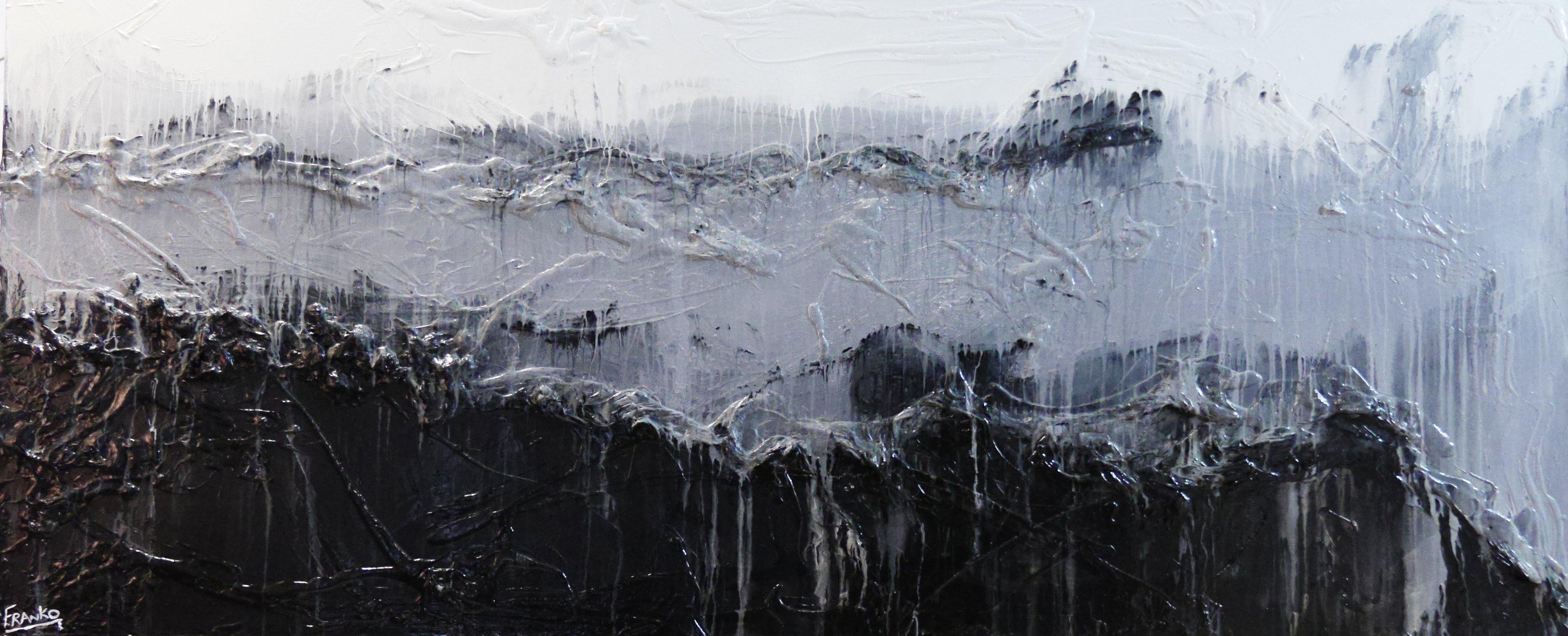 In The Light Of Grey 240cm x 100cm Grey Abstract Painting (SOLD)-abstract-Franko-[Franko]-[Australia_Art]-[Art_Lovers_Australia]-Franklin Art Studio