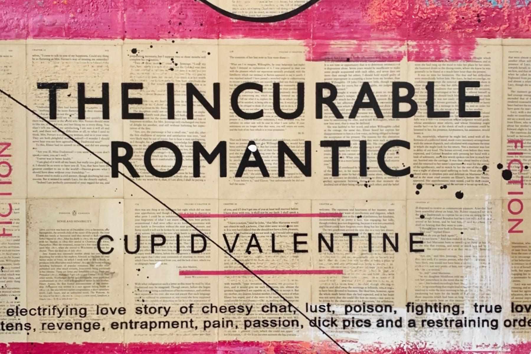 Incurable 75cm x 100cm The Incurable Romantic Urban Pop Book Club Painting With Custom Etched Frame (SOLD)