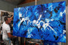 Indigo Waters 200cm x 120cm Blue White Textured Abstract Painting (SOLD)-Abstract-[Franko Artist]-[Gold Coast]-[Brisbane]-[Huge]-Franklin Art Studio
