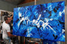 Indigo Waters 200cm x 120cm Blue White Textured Abstract Painting (SOLD)-Abstract-Franko-[franko_artist]-[Art]-[interior_design]-Franklin Art Studio