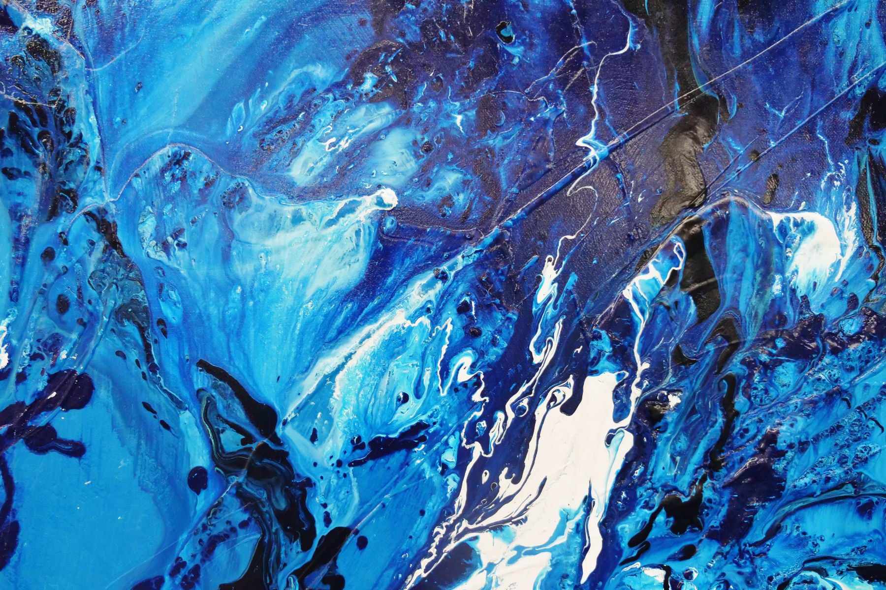 Indigo Waters 200cm x 120cm Blue White Textured Abstract Painting (SOLD)