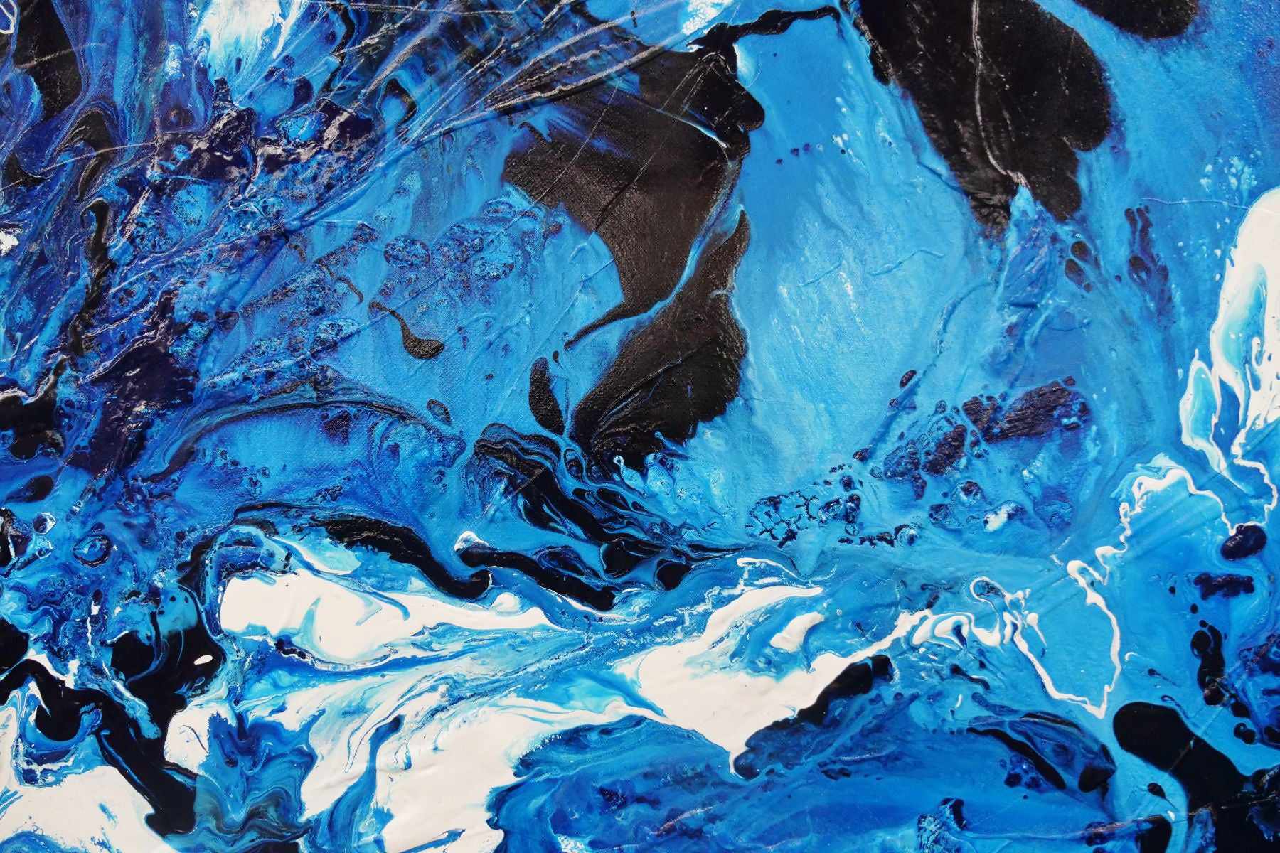 Indigo Waters 200cm x 120cm Blue White Textured Abstract Painting (SOLD)