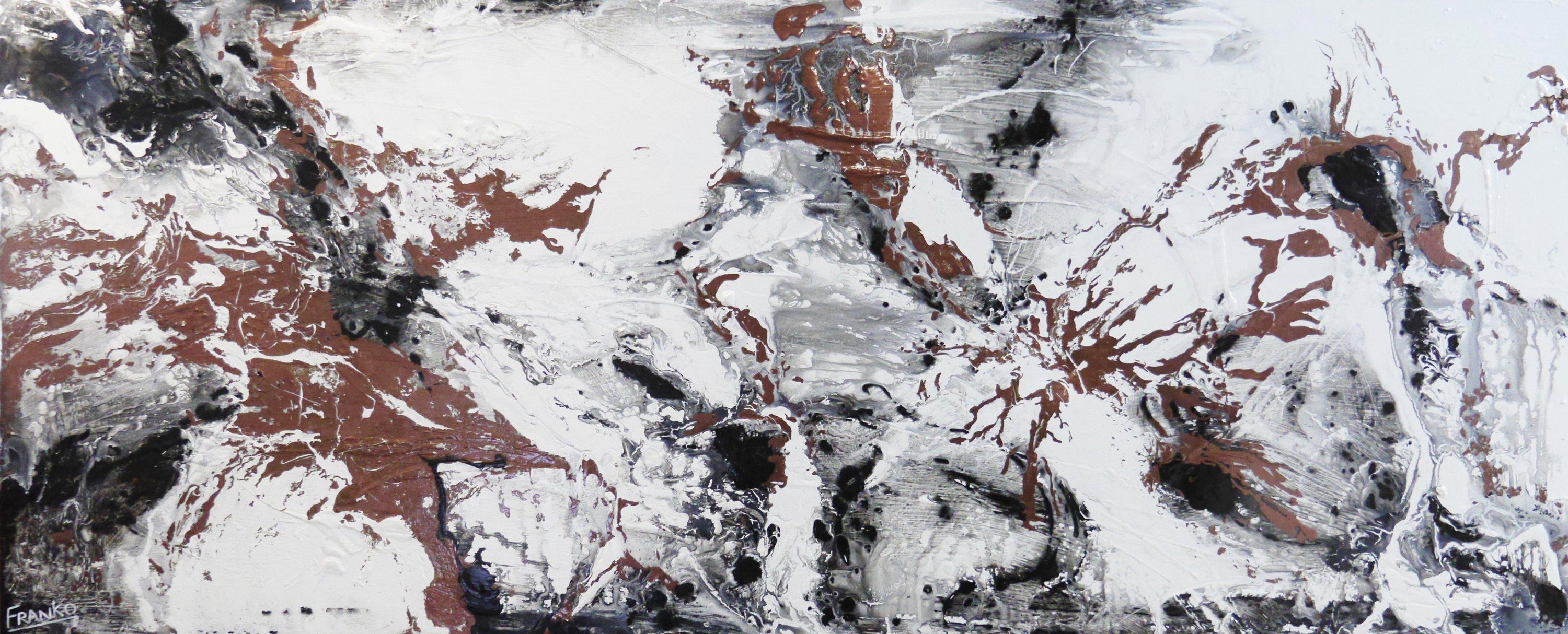 Infused Copper Moments 240cm x 100cm Copper White Abstract Painting (SOLD)-abstract-Franko-[Franko]-[Australia_Art]-[Art_Lovers_Australia]-Franklin Art Studio