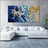 Inked Atoll 190cm x 100cm Cream Blue Textured Abstract Painting (SOLD)-Abstract-Franko-[huge]-[Australian]-[best Selling]-Franklin Art Studio