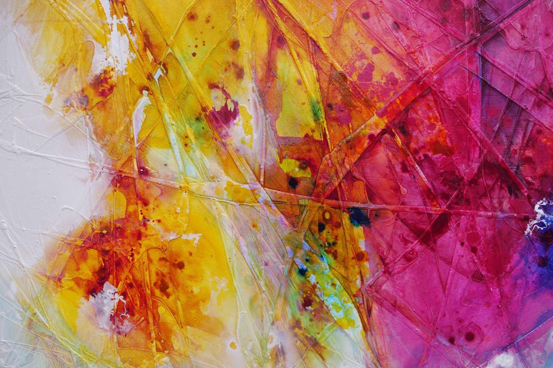 Inked Colour Pop 240cm x 100cm Colourful Textured Abstract Painting (SOLD)