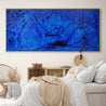Inked Euphoria 270cm x 120cm Blue Ink Textured Abstract Painting-Abstract-Franko-[franko_artist]-[Art]-[interior_design]-Franklin Art Studio