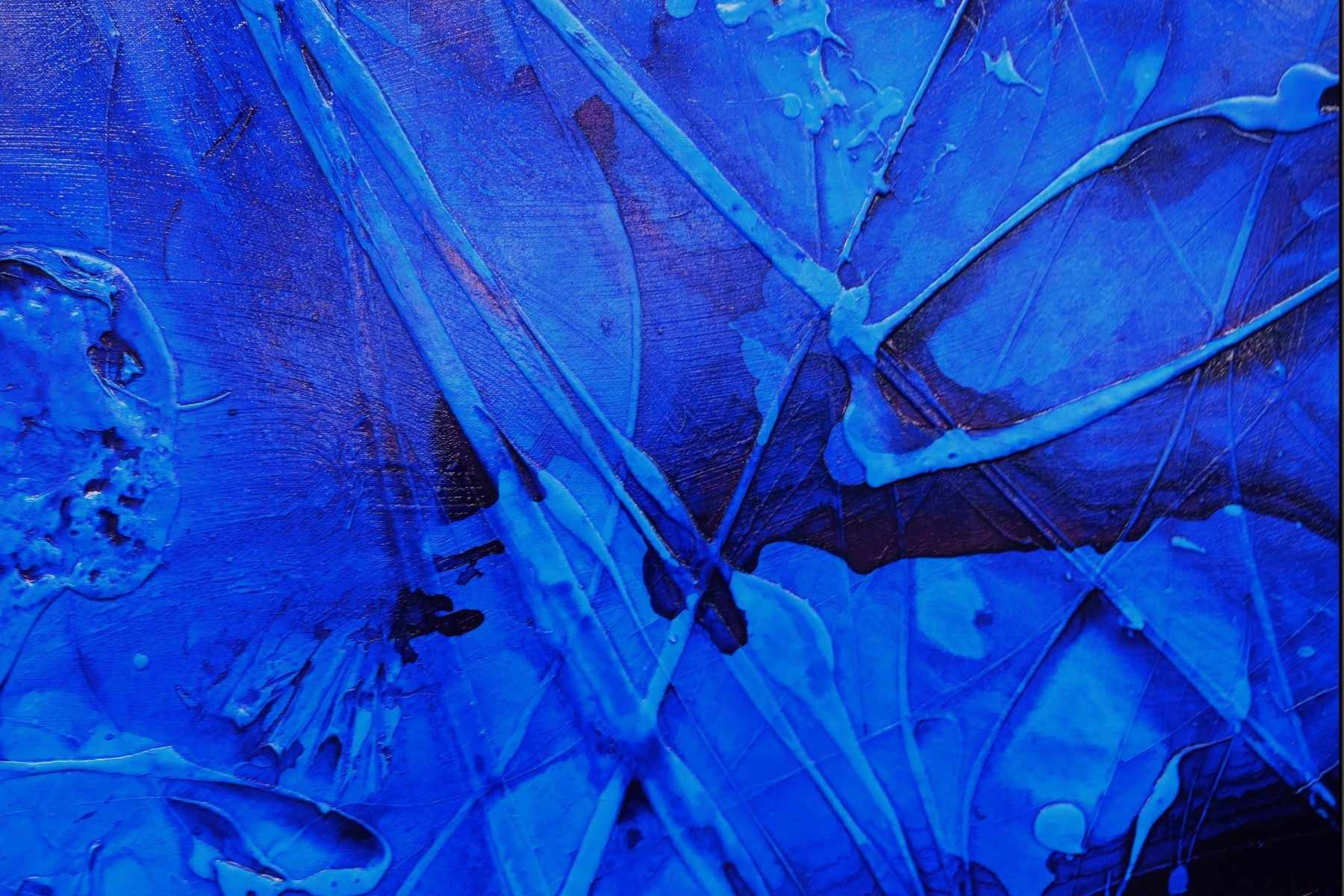 Inked Euphoria 270cm x 120cm Blue Ink Textured Abstract Painting (SOLD)