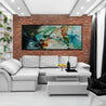 Iron and Oxide 240cm x 100cm Black White Teal Textured Abstract Painting (SOLD)-Abstract-Franko-[huge]-[Australian]-[best Selling]-Franklin Art Studio
