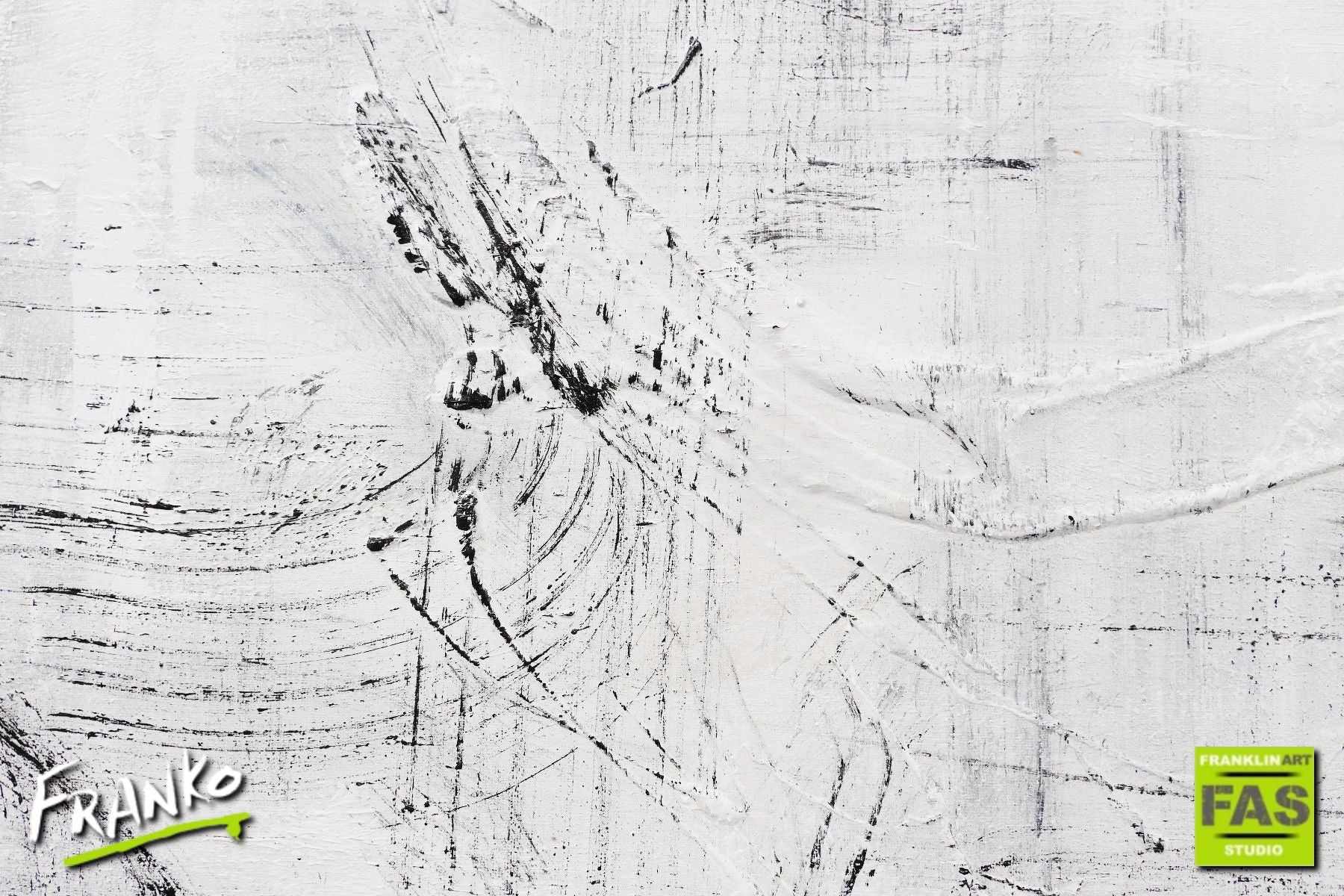 It's Art If I Say It Is 120cm x 100cm Black White Abstract Painting (SOLD)