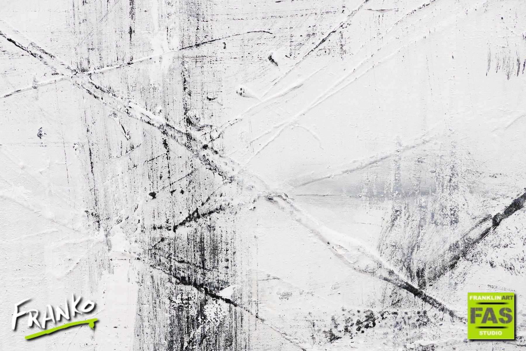 It's Art If I Say It Is 120cm x 100cm Black White Abstract Painting (SOLD)