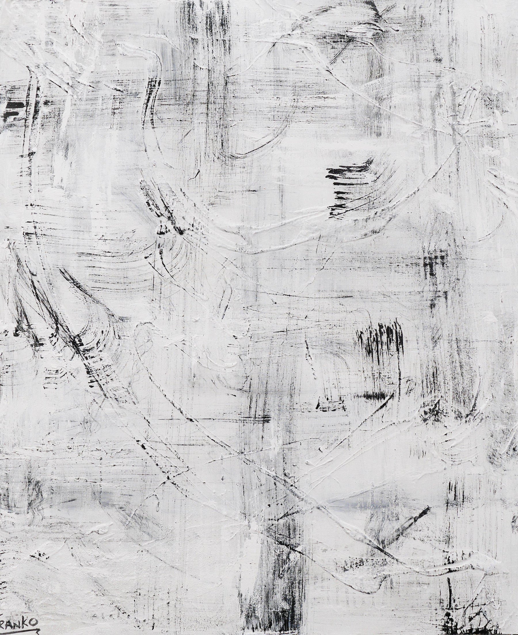 It's Art If I Say It Is 120cm x 100cm Black White Abstract Painting (SOLD)-Abstract-[Franko ]-[Gallery]-[popular]-[Australia]-Franklin Art Studio