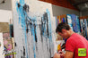 Jaded Grey 75cm x 100cm Grey Jade Black Abstract Painting (SOLD)-Abstract-[Franko Artist]-[Gold Coast]-[Brisbane]-[Huge]-Franklin Art Studio