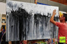 Jellyfish Rumble 160cm x 100cm Black White Grey Textured Abstract Painting (SOLD)-Abstract-Franko-[franko_artist]-[Art]-[interior_design]-Franklin Art Studio