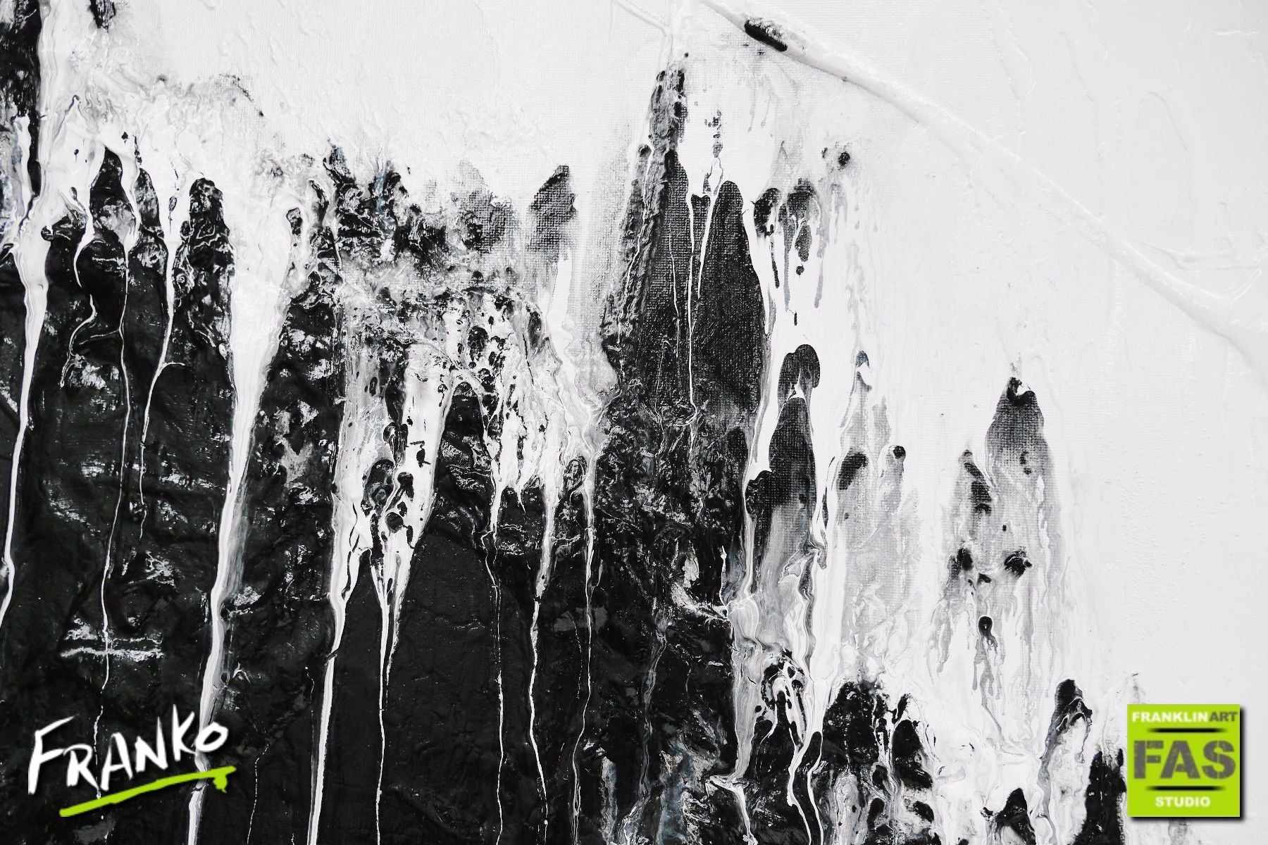 Jellyfish Tango 140cm x 100cm White Black Abstract Painting (SOLD)