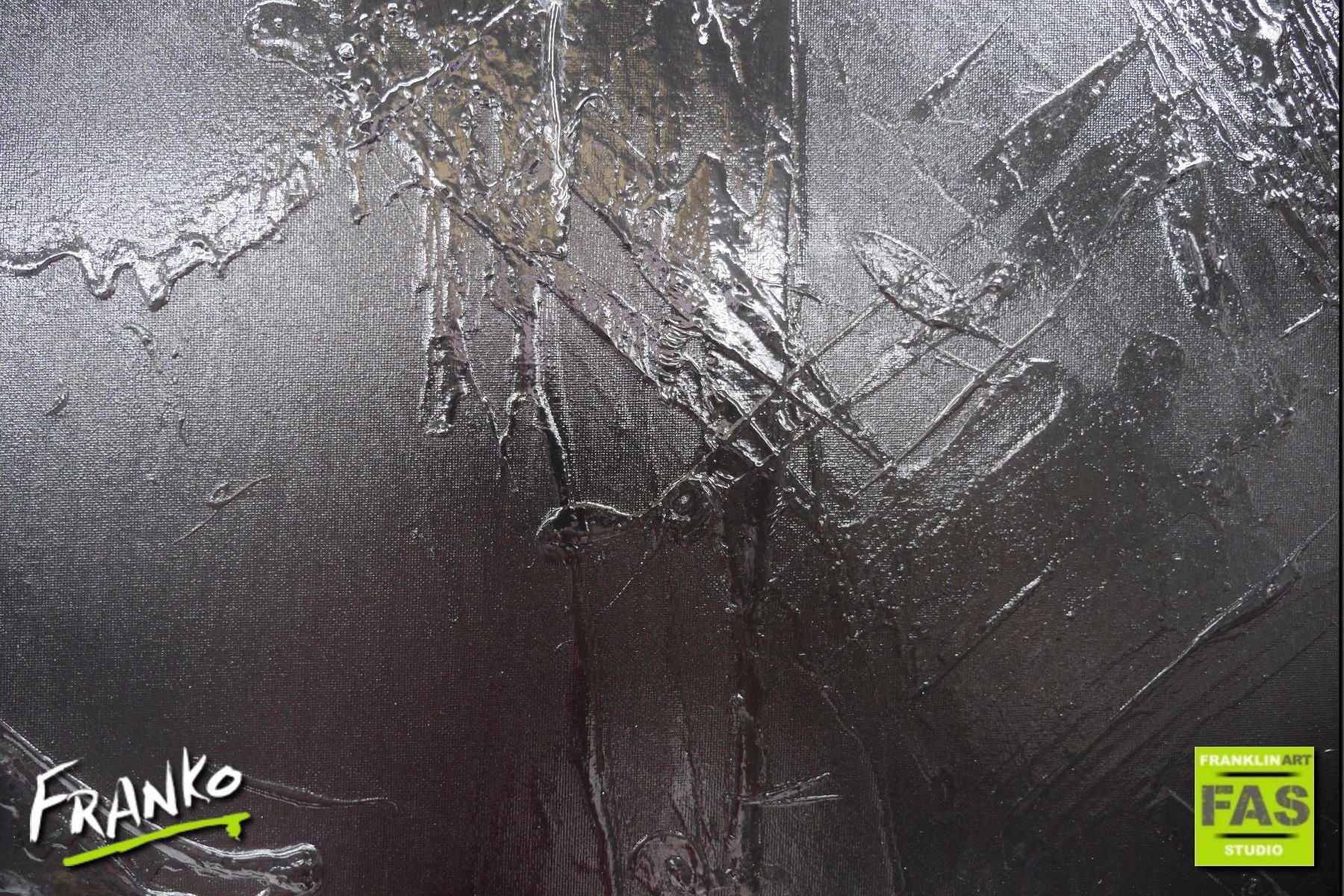 Jellyfish Tango 140cm x 100cm White Black Abstract Painting (SOLD)