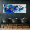Jetted Atmosphere 160cm x 60cm Blue White Textured Abstract Painting-Abstract-Franko-[Franko]-[huge_art]-[Australia]-Franklin Art Studio
