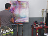 Jewel Grunge 100cm x 100cm Abstract Painting Purple (SOLD)-abstract-[Franko Artist]-[Gold Coast]-[Brisbane]-[Huge]-Franklin Art Studio