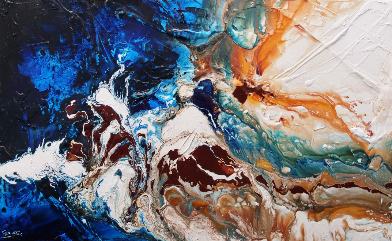 Journey 160cm x 100cm Blue White Textured Abstract Painting-Abstract-Franko-[Franko]-[Australia_Art]-[Art_Lovers_Australia]-Franklin Art Studio